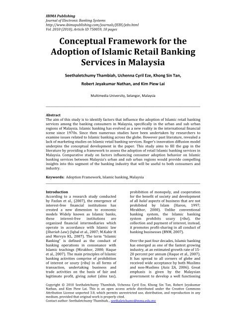 Conceptual Framework for the Adoption of ... - IBIMA Publishing