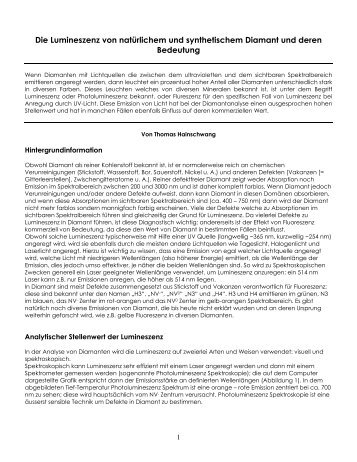 Die Lumineszenz von natÃ¼rlichem und synthetischem ... - GemLab