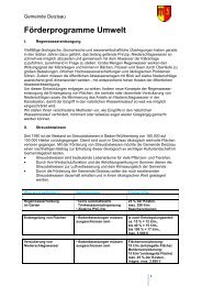 FÃ¶rderprogramme Umwelt - Gemeinde Deizisau