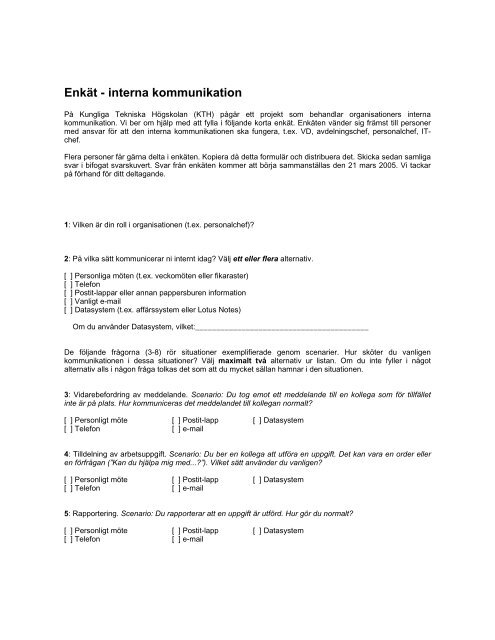 Enkät dating frågor