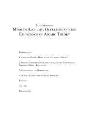 MODERN ALCHEMY, OCCULTISM AND THE EMERGENCE OF ...