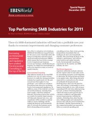 Top Performing SMB Industries for 2011 - IBISWorld