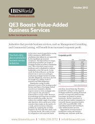 QE3 Boosts Value-Added Business Services - IBISWorld