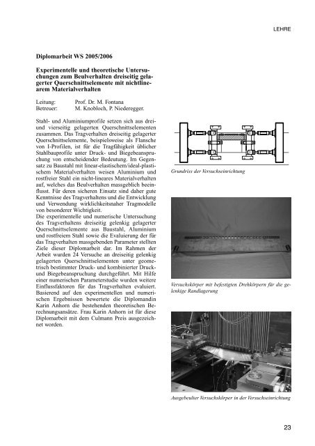 IBK Jahresbericht 2004-2006 - Institut für Baustatik und Konstruktion ...
