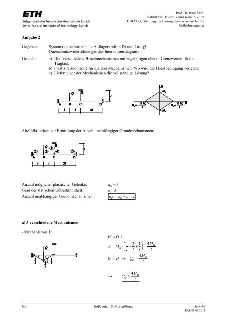 Musterlösung Kolloquium 08 - Institut für Baustatik und Konstruktion