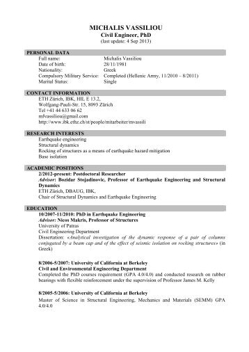 Long curriculum vitae - ETH Zürich