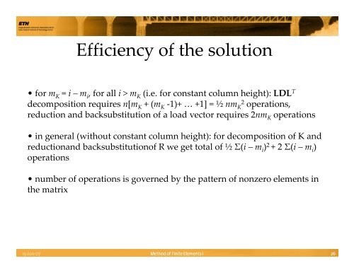 Solution of Equilibrium Equations in Static Analysis: LDLT Solution ...