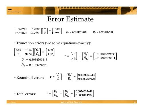 Solution of Equilibrium Equations in Static Analysis: LDLT Solution ...