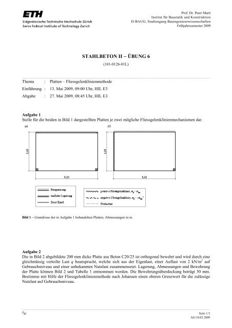 STAHLBETON II - ÜBUNG 6 - Institut für Baustatik und Konstruktion