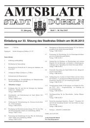 Einladung zur 33. Sitzung des Stadtrates DÃ¶beln am ... - Stadt DÃ¶beln