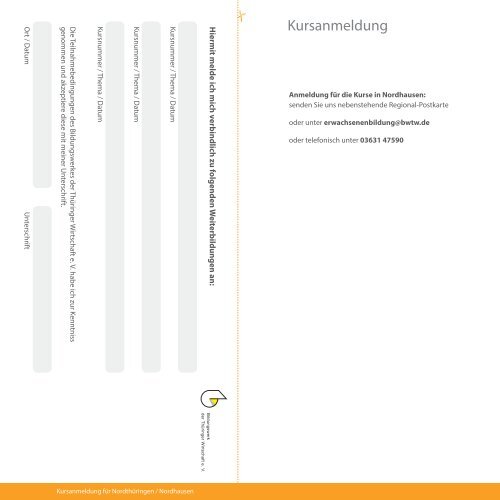 Bildungskatalog 2013 - Bildungswerk der ThÃ¼ringer Wirtschaft e.V.