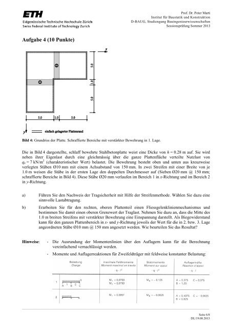 PrÃ¼fung Sommer 2013 - Institut fÃ¼r Baustatik und Konstruktion