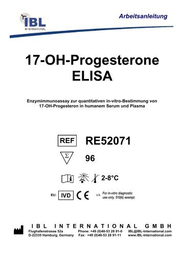 Arbeitsanleitung 17-OH-Progesterone ELISA - IBL international