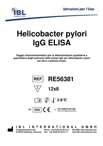 Helicobacter pylori IgG ELISA - IBL international