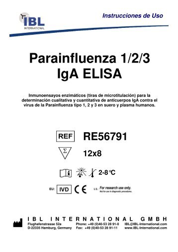 Instrucciones de Uso Parainfluenza 1/2/3 IgA ELISA - IBL international