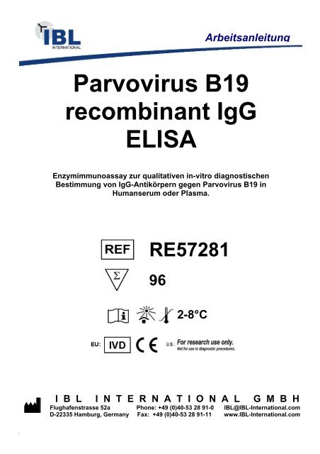 Parvovirus B19 Igg Werte Tabelle