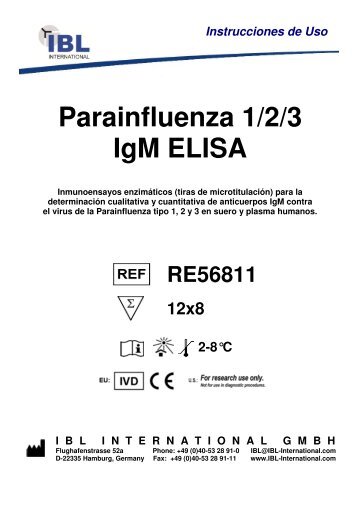 Instrucciones de Uso Parainfluenza 1/2/3 IgM ELISA - IBL international