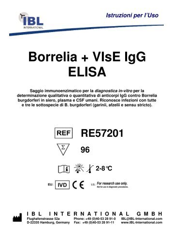Istruzioni per l'Uso Borrelia + VIsE IgG ELISA - IBL international