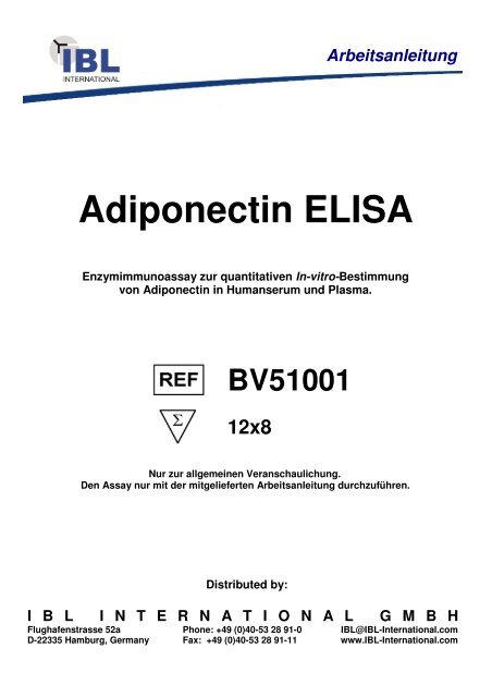 Adiponectin ELISA - IBL international