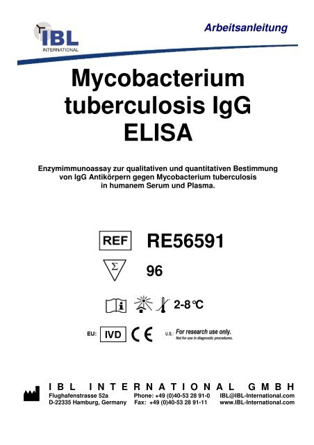 Mycobacterium tuberculosis IgG ELISA - IBL international
