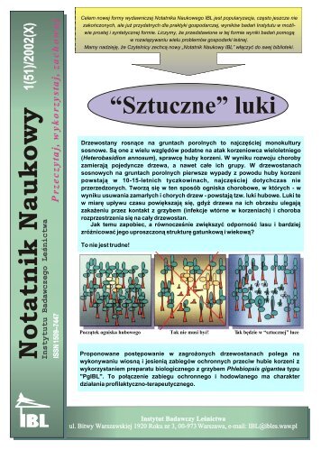 sztuczne luki.cdr - Instytut Badawczy Leśnictwa