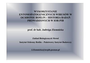 Jadwiga Ziemnicka - Instytut Badawczy Leśnictwa