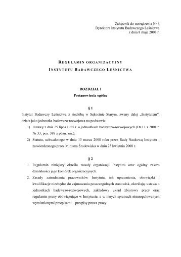 Załącznik do zarządzenia Nr 6 Dyrektora Instytutu Badawczego ...