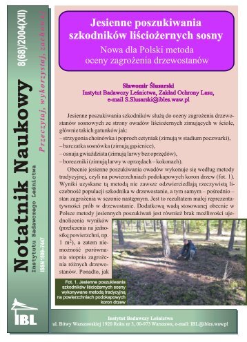 jesienne poszukiwania szkodnikow.cdr - Instytut Badawczy Leśnictwa