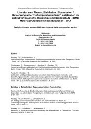 Literatur zum Thema Tieftemperaturverhalten von Stahlbeton ... - iBMB