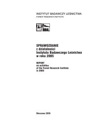 SPRAWOZDANIE z dzia∏alnoĘci Instytutu Badawczego LeĘnictwa ...