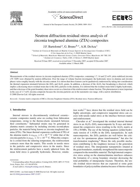 Neutron diffraction residual stress analysis of ... - ResearchGate