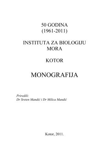 50 GODINA - Institut za biologiju mora