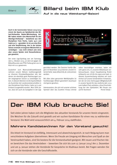 Attraktives Sport- und Freizeitangebot für alle - IBM Klub Böblingen eV