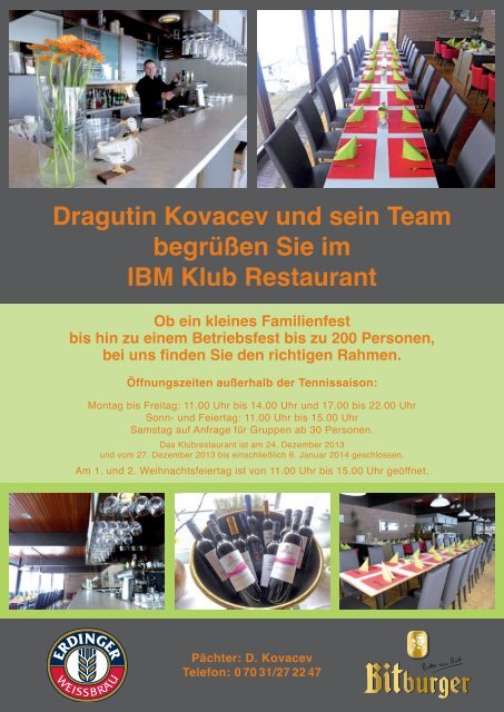 Attraktives Sport- und Freizeitangebot für alle - IBM Klub Böblingen eV