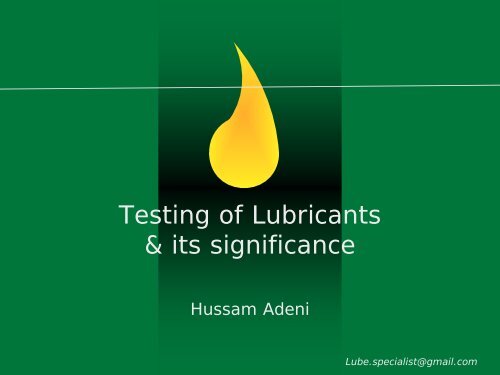 Testing of Lubricants 
