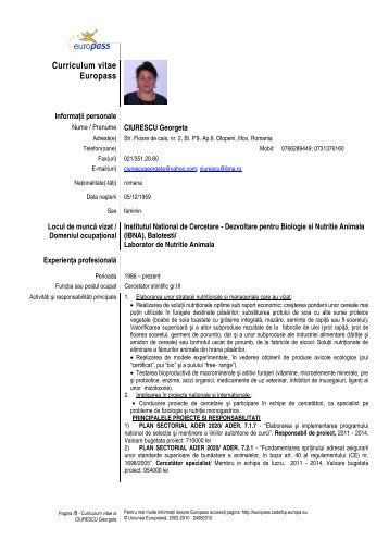 Curriculum vitae Europass - IBNA