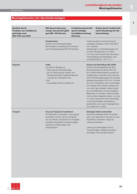 Download gesamtes Technisches Handbuch T2 (19 ... - ACO Tiefbau