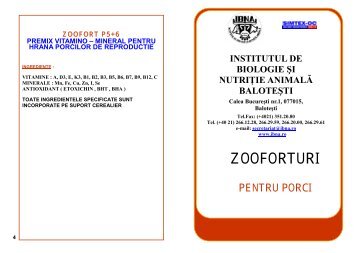 (zoofort-uri) pentru porcine â 3 produse - IBNA