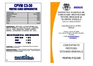 concentrate proteino-vitamino-minerale pentru pasari - IBNA