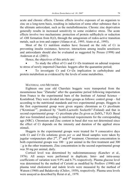 Effect of Cr picolinate and Zn supplementation on plasma ... - IBNA