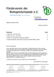 Rundbrief - FÃ¶rderverein der Internationalen BiologieOlympiade eV