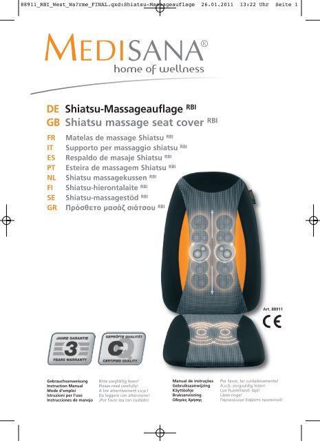 DE Shiatsu-Massageauflage RBI GB Shiatsu massage ... - iBOOD.com