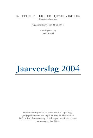Jaarverslag 2004 - IBR