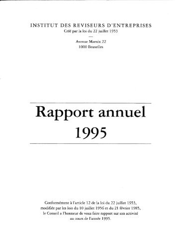 Rapport annuel 1995.pdf - IBR