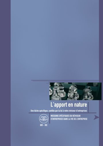 L'apport en nature (2008/1) - IBR