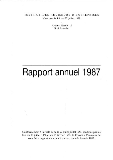 Rapport annuel 1987.pdf - IBR