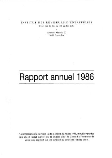 Rapport annuel 1986.pdf - IBR