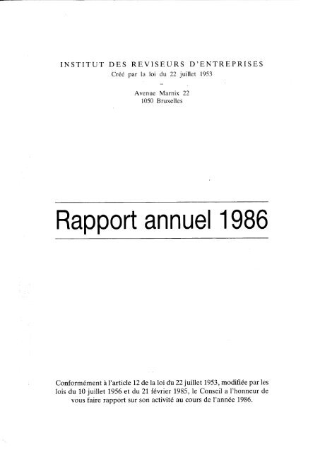 Rapport annuel 1986.pdf - IBR