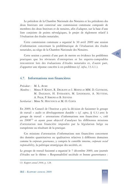 Rapport annuel 2009 - IBR