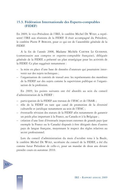 Rapport annuel 2009 - IBR